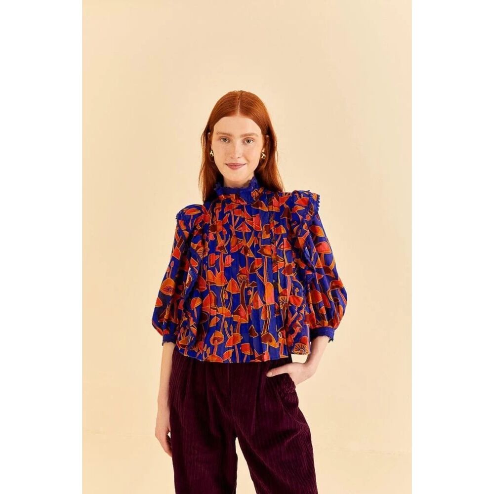 NWOT Farm Rio Mushroom Blouse